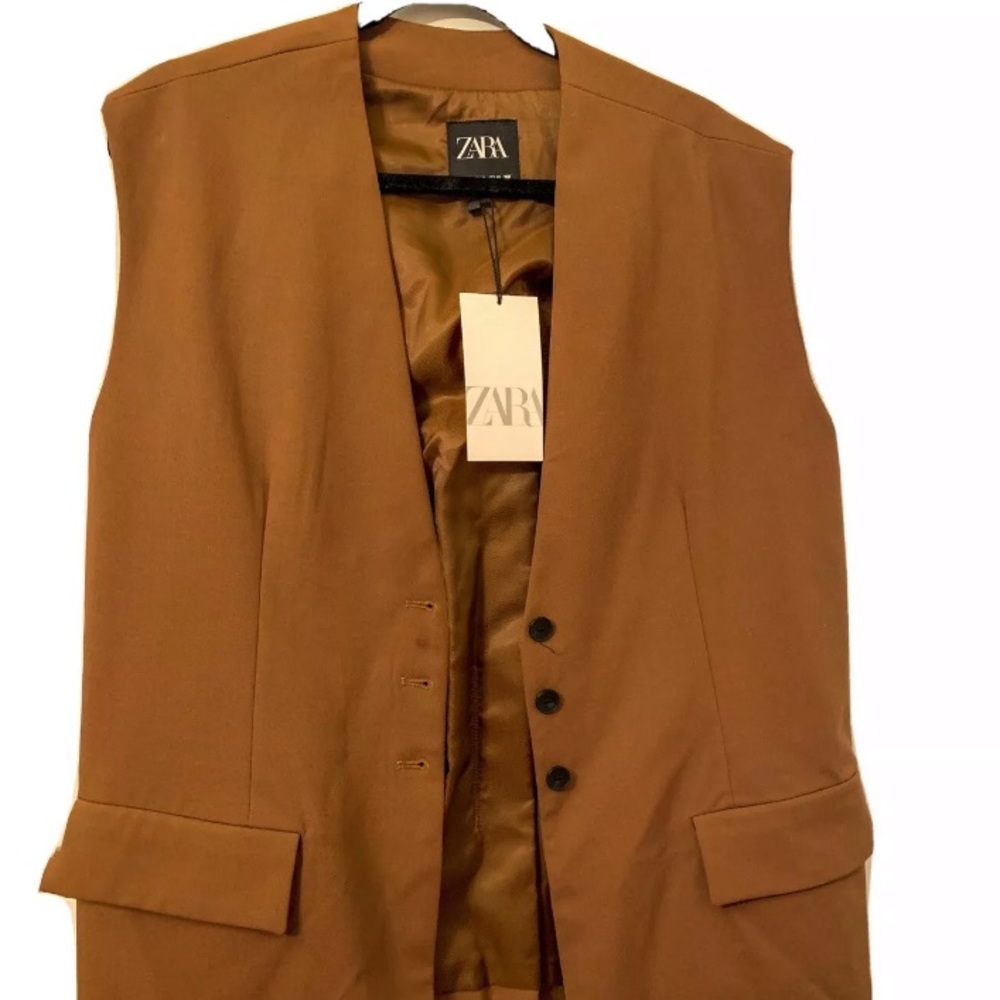 NWT Zara chocolate brown sleeveless vest